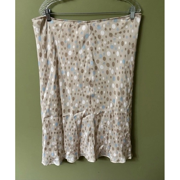 Kate Hill Dresses & Skirts - NWT KATE HILL Womens Size 18 Midi Slip Silk Skirt Polka Dot Ruffle Hem Y2K 90s